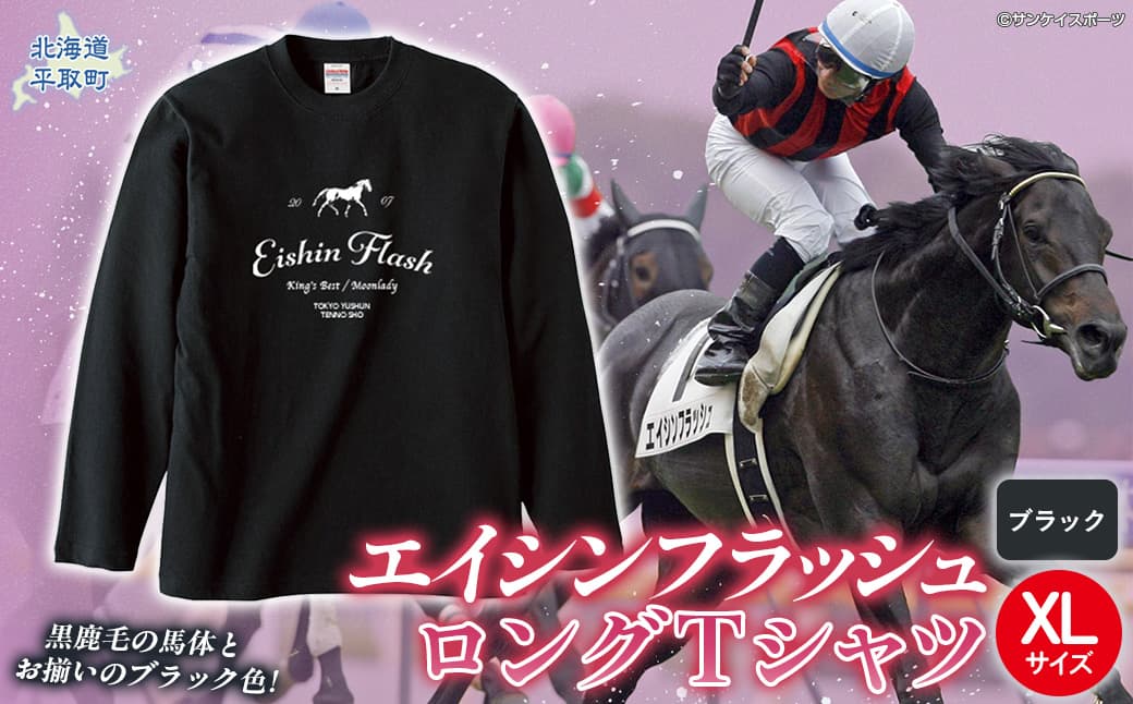 【エイシンフラッシュ】(ブラック)ロングTシャツ_XLサイズ BRTV025-4