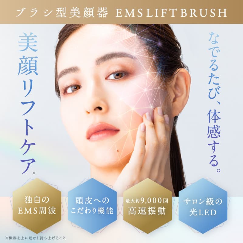 NIPLUX 美顔器 ブラシ型 リフトケア EMS LIFT BRUSH NP-ELB23SV 電気ブラシ リフトアップ 頭皮ケア スカルプ フェイス ボディ 全身 引き締め リフトブラシ 頭皮マッサージ ヘッドマッサージ マッサージ