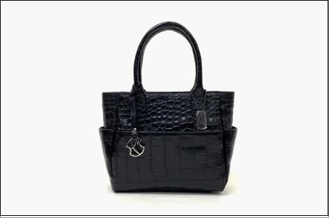 【ブラック】博多革工房HOMMONが作ったゴルフカートバッグ【クロコダイル】