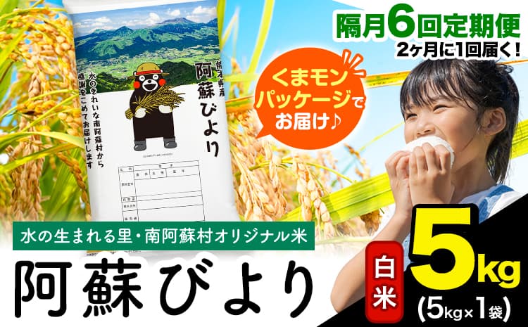 【隔月6回定期便】阿蘇びより 白米 5kg (5kg×1袋)《お申込み翌月から出荷》 |国産米 人気米 熊本県産米 お米---mna_abytei_5kg_49400_ev2mo6_h---