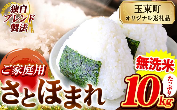 熊本県産 さとほまれ 無洗米 ご家庭用 10kg 《3-7日以内に出荷予定(土日祝除く)》熊本県 玉名郡 玉東町 米 こめ コメ ブレンド米 送料無料---gkt_lcl_705_10kg---