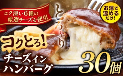 ハンバーグ チーズインハンバーグ 30個 湯せん で 温めるだけ デミグラス 《7-14日以内に出荷予定(土日祝除く)》 簡単 調理 惣菜 冷凍 牛 湯煎 人気 子供 こども 小分け チーズ ふるさと納税 熊本県 玉東町---gkt_lcl_223_30h--- (管理コード:gkt_lcl_223_30h)