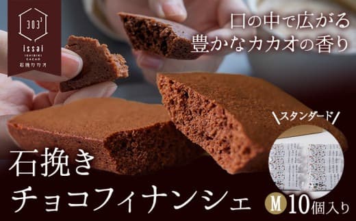 石挽きチョコフィナンシェ M 10個 石挽きカカオissai 岡山県矢掛町 チョコレート スイーツ デザート《30日以内に出荷予定(土日祝除く)》---osy_icicf_30d_25_13000_10--- (管理コード:osy_icicf_30d_25_13000_10)