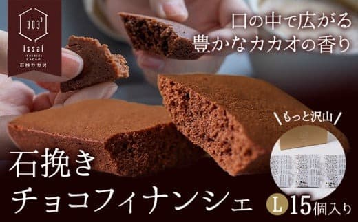 石挽きチョコフィナンシェ L 15個 石挽きカカオissai 岡山県矢掛町 チョコレート スイーツ デザート《30日以内に出荷予定(土日祝除く)》---osy_icicf_30d_25_18000_15--- (管理コード:osy_icicf_30d_25_18000_15)