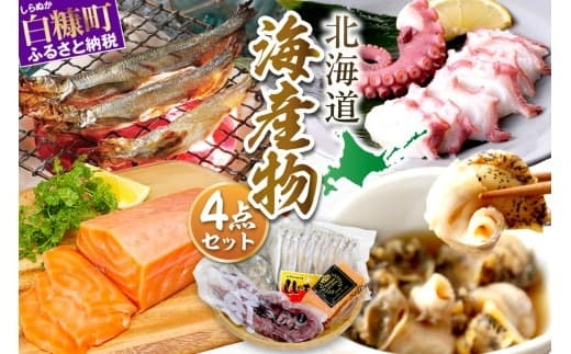 栄三郎商店海産物セット 魚介セット エンペラーサーモン ししゃも 煮つぶ 柳だこ サーモン アトランティックサーモン たこ 本ししゃも つぶ ふるさと納税 ふるさとチョイス チョイス 北海道 白糠町_I015-0482