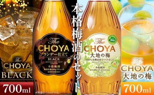 The CHOYA BLACK 700ml The CHOYA 大地の梅 700ml 計2本 セット 飲み比べ 羽曳野商工振興株式会社《30日以内に出荷予定(土日祝除く)》大阪府 羽曳野市 送料無料 梅酒 梅 酒 CHOYA チョーヤ チョーヤ梅酒 お酒 紀州 南高梅 black---habikino_hss_25_1--- (管理コード:habikino_hss_25_1)