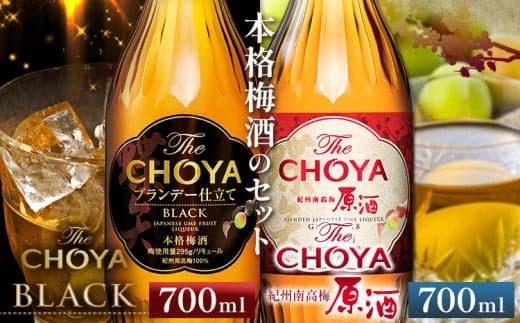【先行予約】The CHOYA BLACK 700ml The CHOYA 紀州南高梅原酒 700ml 計2本 セット 飲み比べ 羽曳野商工振興株式会社《12月中旬より出荷予定(土日祝除く)》大阪府 羽曳野市 送料無料 梅酒 梅 酒 CHOYA チョーヤ チョーヤ梅酒 お酒 紀州 南高梅 black---habikino_hss_11_1--- (管理コード:habikino_hss_11_1)