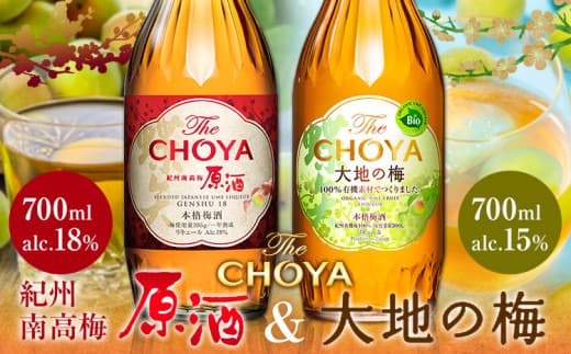 【先行予約】THE CHOYA 紀州南高梅 原酒 700ml 大地の梅 700ml 計2本 セット 飲み比べ 羽曳野商工振興株式会社《12月中旬より出荷予定(土日祝除く)》大阪府 羽曳野市 送料無料 梅酒 梅 酒 CHOYA チョーヤ チョーヤ梅酒 お酒 紀州 南高梅 大地の梅---habikino_hss_27_1--- (管理コード:habikino_hss_27_1)