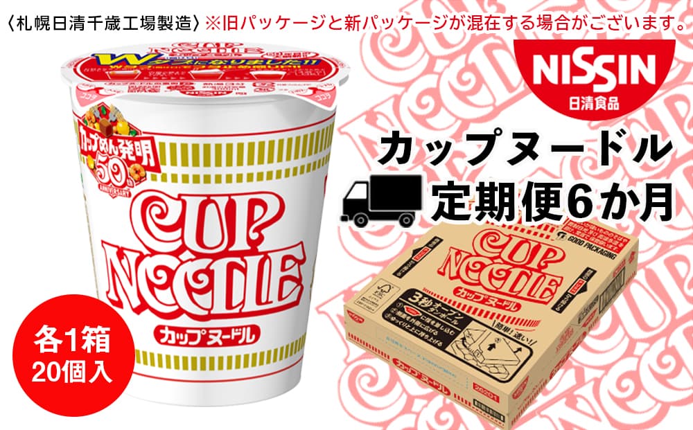 【定期便6か月】日清 カップヌ-ドル★1箱(20食入)(管理コード:CQ072)