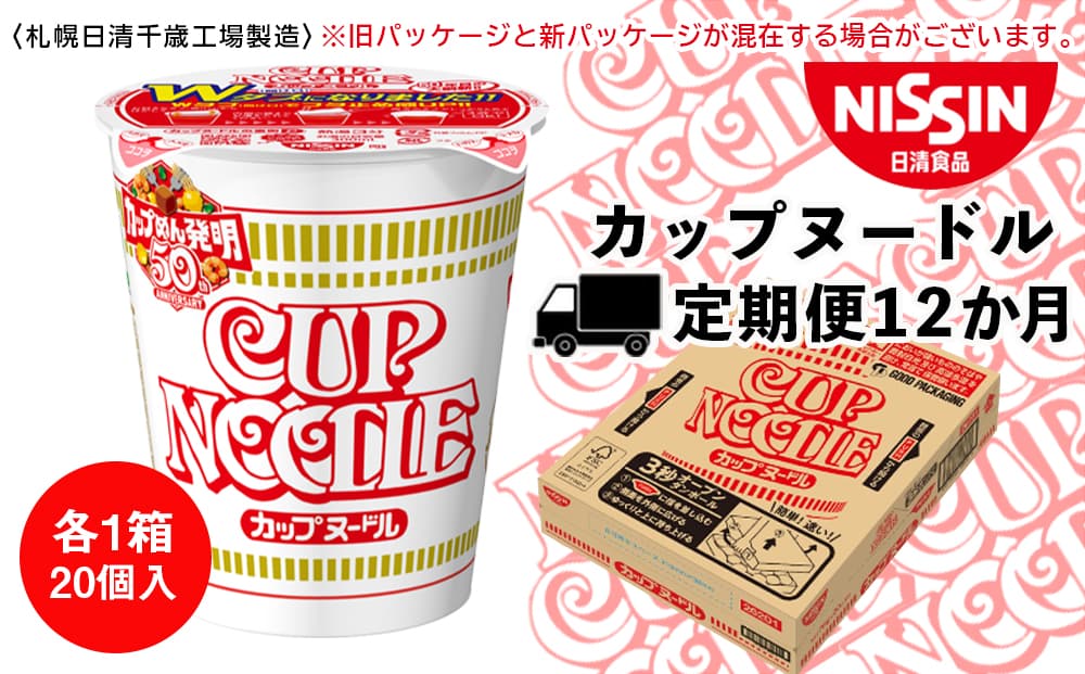 【定期便12か月】日清 カップヌ-ドル★1箱(20食入)(管理コード:CQ073)
