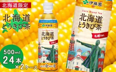 【北海道限定】北海道とうきび茶 500ml×24本×2ケース (管理コード:QZ002)