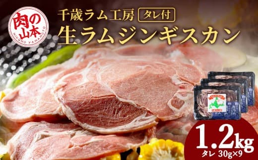 千歳ラム工房 生ラムジンギスカン 1.2㎏たれ付き ラム肉 羊肉 北海道 ≪肉の山本≫ (管理コード:AD188)