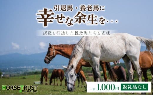【引退競走馬 余生支援】北海道 岩内町 ホーストラスト北海道支援 1000円コース 引退馬 F21H-569 (管理コード:003-a002)