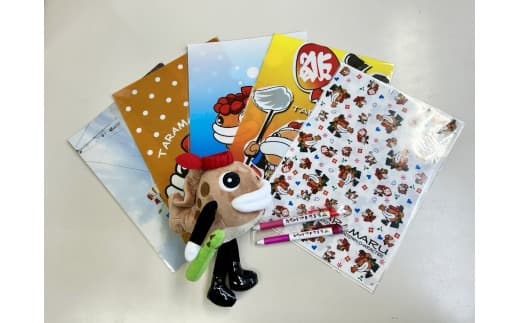 たら丸文房具 8点ピンクセット F21H-251 (管理コード:001-a028)