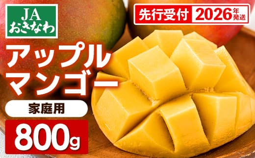 【先行受付】【2026年発送】JAおきなわの産直アップルマンゴー 約800g 2~4玉入り【ご家庭用・白箱】- 先行予約 沖縄 産地直送 南国フルーツ 旬の味覚 家庭用 オススメ 沖縄県 八重瀬町