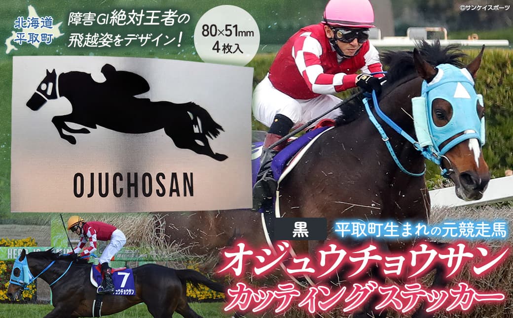 【オジュウチョウサン】カッティングステッカー(黒)4枚入り BRTV022