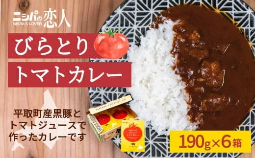 びらとりトマトカレー190g×6箱 ふるさと納税 人気 おすすめ ランキング トマトカレー カレー トマト とまと 北海道 平取町 送料無料 BRTH021