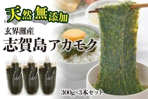 天然無添加 玄界灘産 天然アカモク 300g×3本<福岡市>
