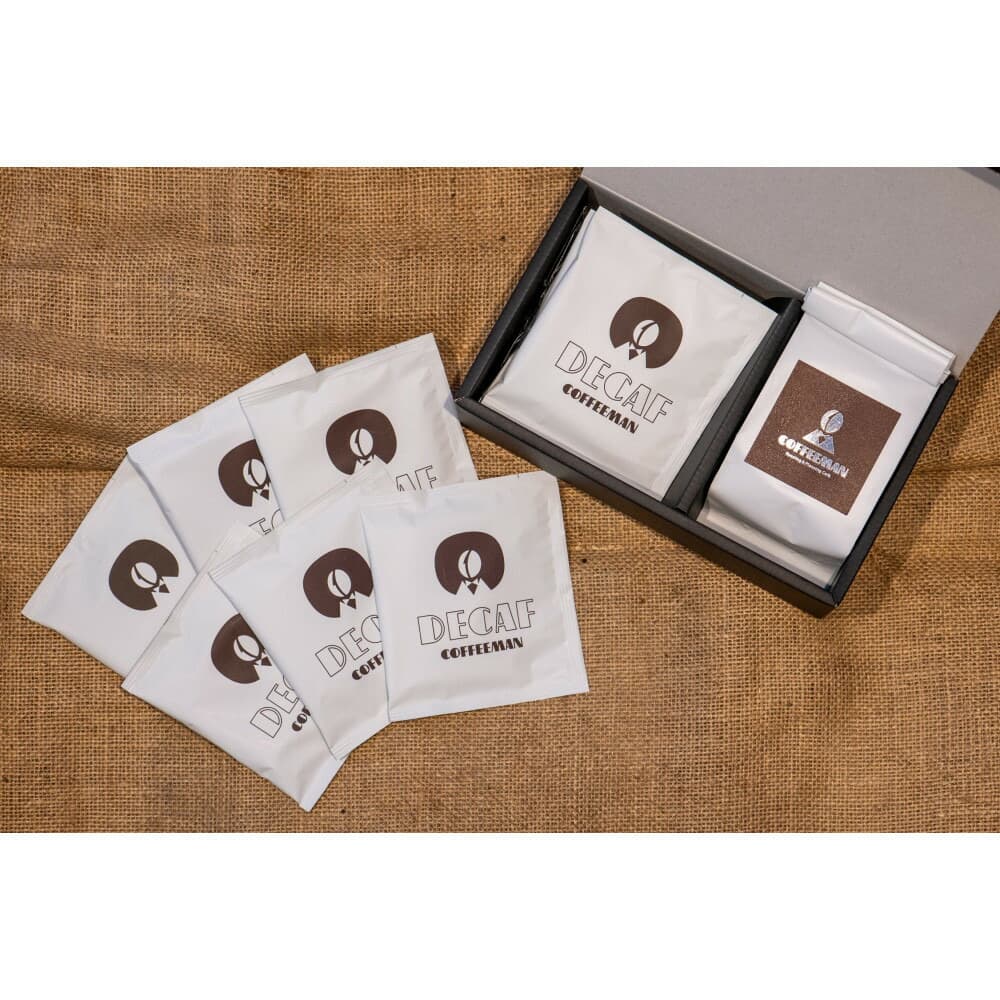セット【福岡市COFFEEMAN】デカフェブレンドセット(豆)200g+ドリップバッグ(10g)×6個