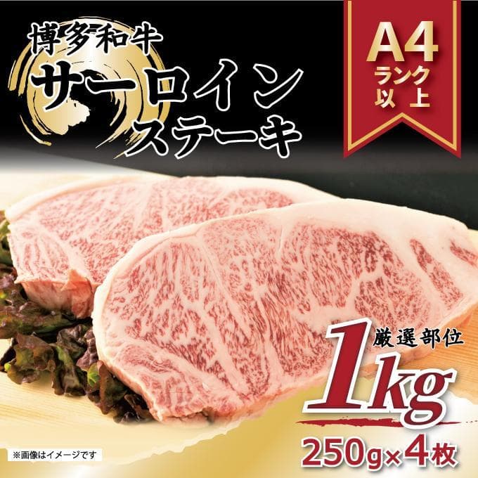 博多和牛サーロインステーキセット 1kg(250g×4枚)