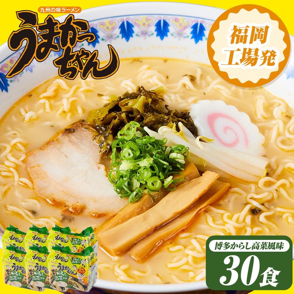 うまかっちゃん <博多 からし高菜風味> 30食(5食入×6袋) 福岡市 豚骨ラーメン