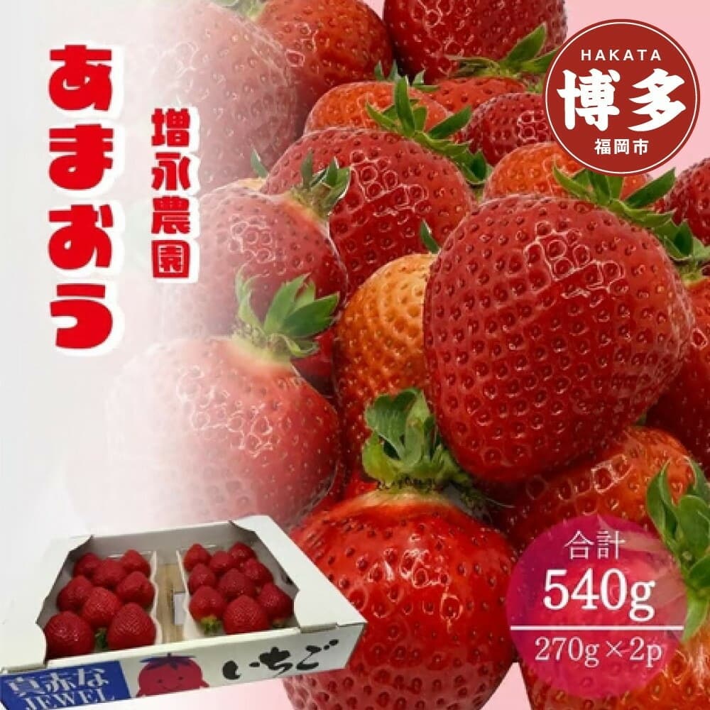 増永農園の あまおう 270g×2パック フルーツ いちご イチゴ 苺 完熟 福岡市