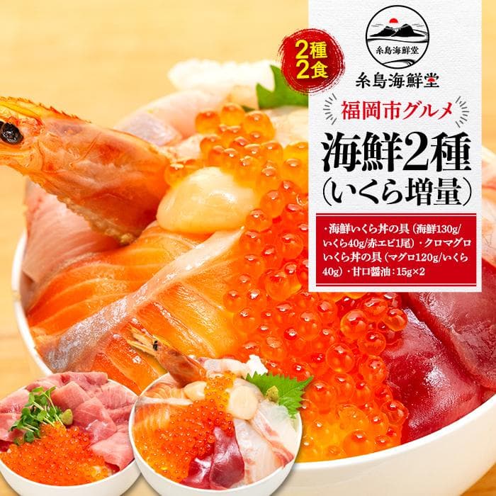 福岡市グルメ 糸島海鮮堂の海鮮2種(いくら増量)セット | 福岡県 福岡市 福岡 九州 返礼品 お取り寄せグルメ 取り寄せ グルメ 食品 お取り寄せ 魚介類 魚介 海産物 海の幸 水産 海鮮丼 海鮮 丼の具 海鮮丼の具 イクラ いくら