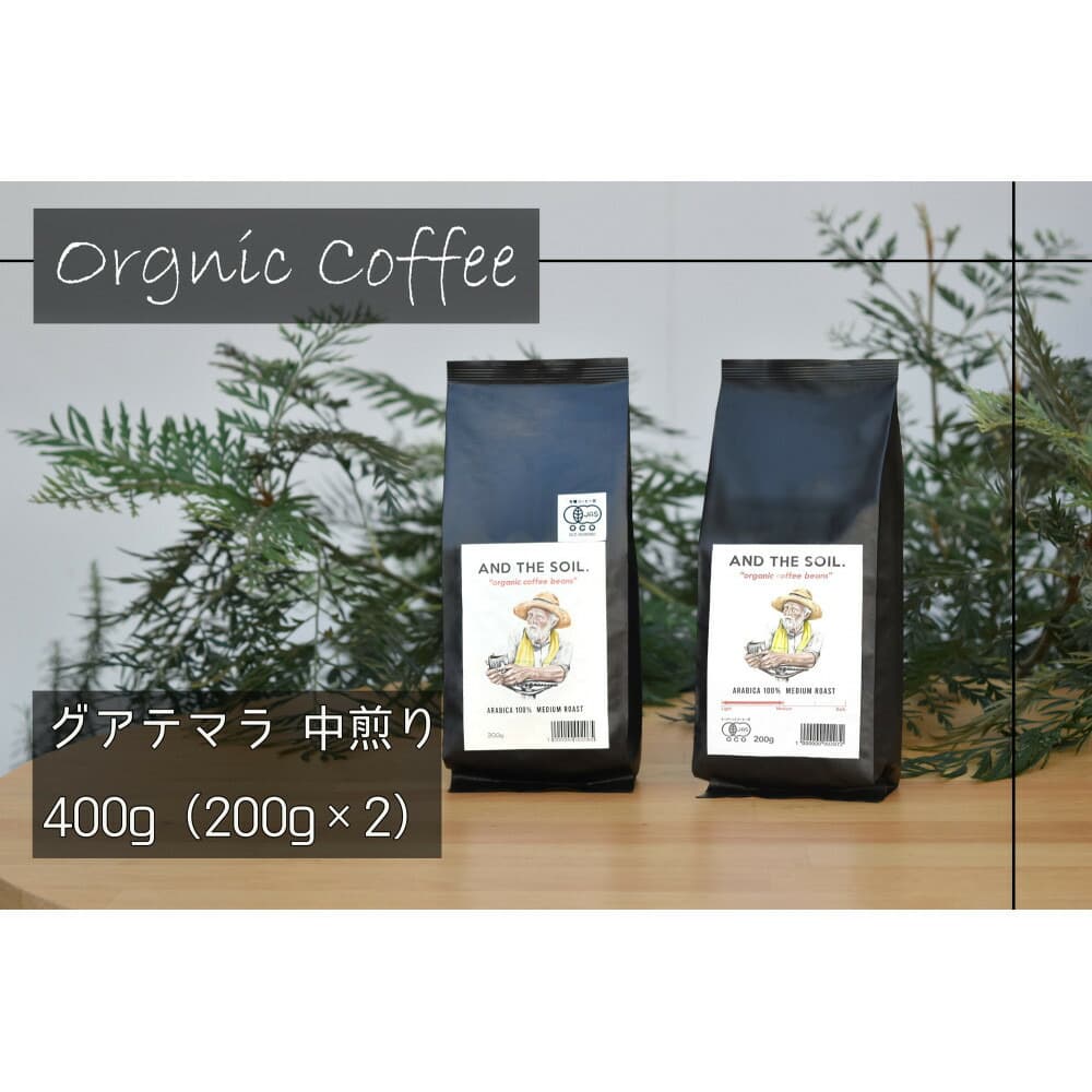 【福岡高砂】AND THE SOIL.オリジナル焙煎オーガニックコーヒー豆GUA 中煎り400g