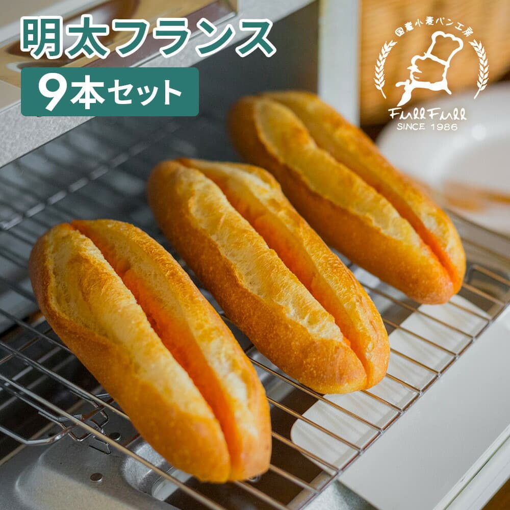 【福岡市】明太フランス9本セット | パン フランスパン 総菜パン 明太 国産小麦 福岡市