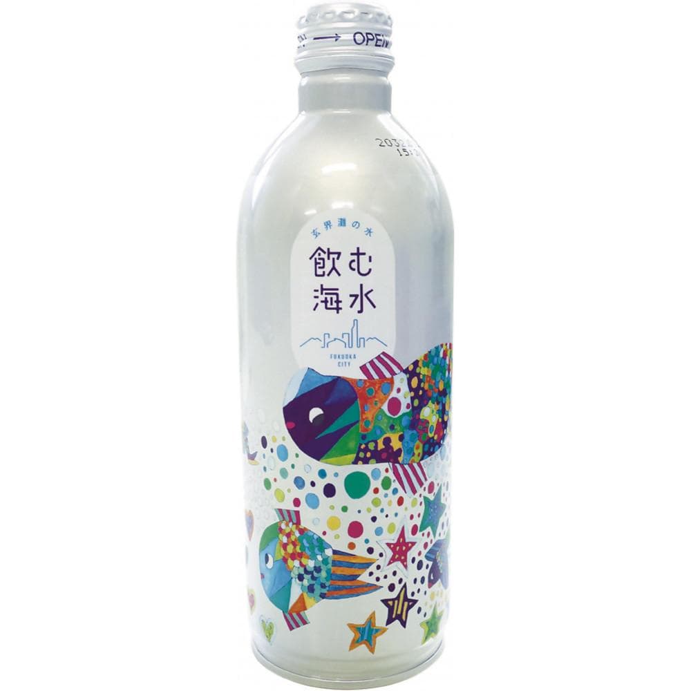 玄界灘の水「飲む海水」1箱 (アルミボトル缶490ml×24本入り 10年保存水)