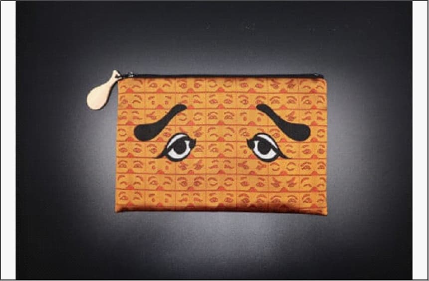 博多織 にわかポーチ W約21cm×H約13cm (青)