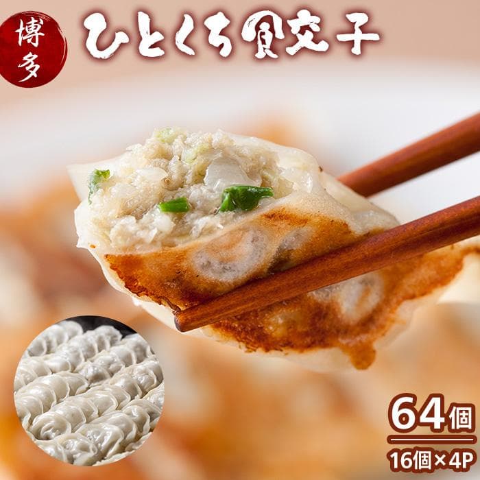 【餃子のテムジン】 博多一口餃 (16個入り×4パック/64個)