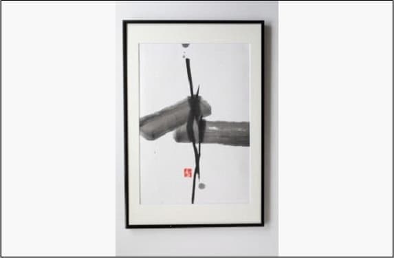 福岡市ゆかりの墨象作品《信》原画(A3額装)/「静かなる強さの系譜」黒田官兵衛シリーズより