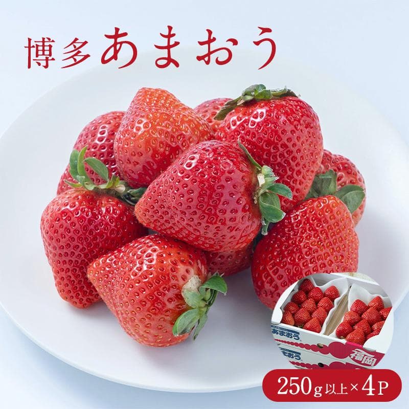 フルーツソムリエが選んだ 福岡県産春あまおう4パック※一部離島不可【1パックあたり250g】