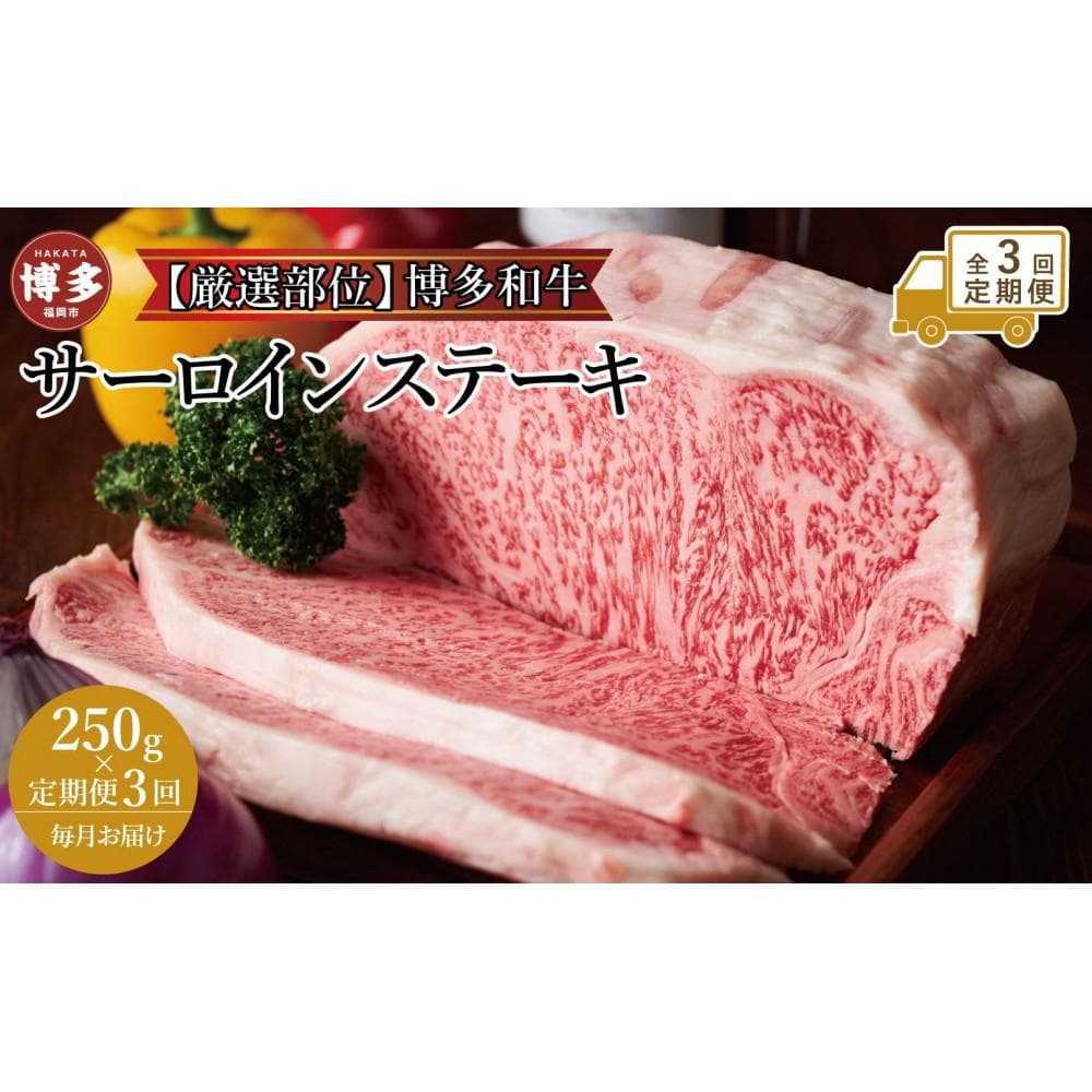 【全3回定期便】博多和牛サーロインステーキ 250g(250g×1枚) | 肉 お肉 にく 食品 福岡県産 人気 おすすめ 送料無料 ギフト
