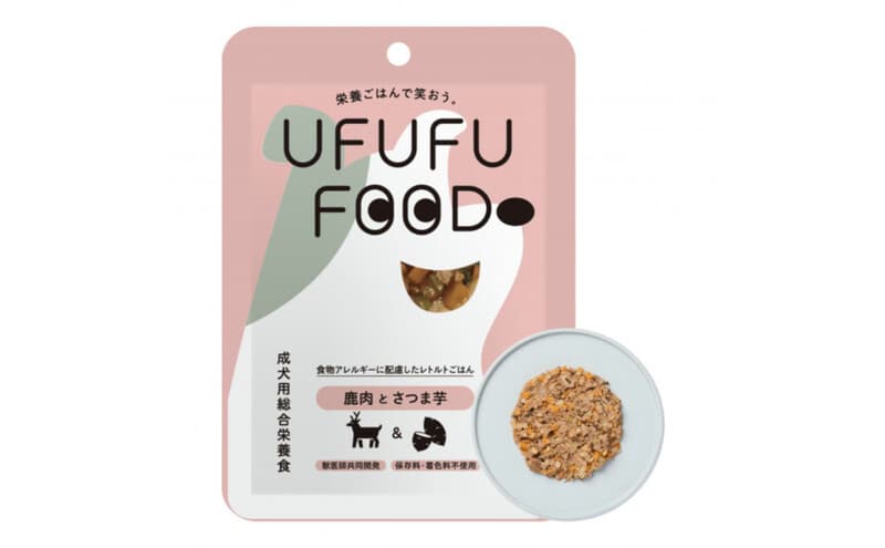 【福岡市】成犬用総合栄養食 食物アレルギーに配慮した 手づくりごはん UFUFU FOOD レトルト 鹿肉とさつま芋4パック 犬用 いぬ