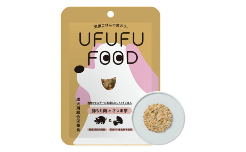 【福岡市】成犬用総合栄養食 食物アレルギーに配慮した 手づくりごはん UFUFU FOOD レトルト 豚もも肉とさつま芋4パック 犬用 いぬ