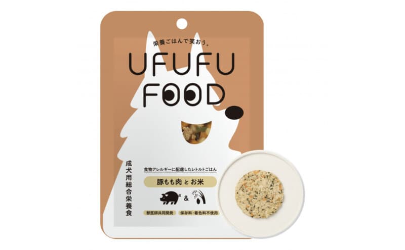 【福岡市】成犬用総合栄養食 食物アレルギーに配慮した 手づくりごはん UFUFU FOOD レトルト 豚もも肉とお米4パック 犬用 いぬ
