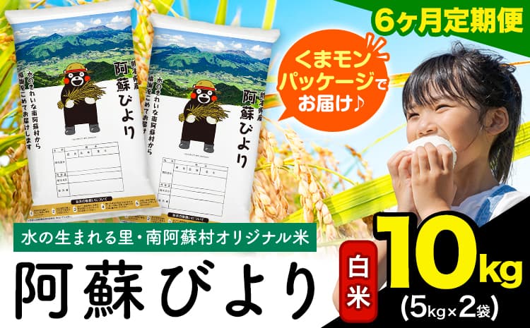 【6ヶ月定期便】阿蘇びより 白米 10kg (5kg×2袋)《お申込み翌月から出荷》 |国産米 人気米 熊本県産米 お米---mna_abytei_10kg_111000_mo6_h---
