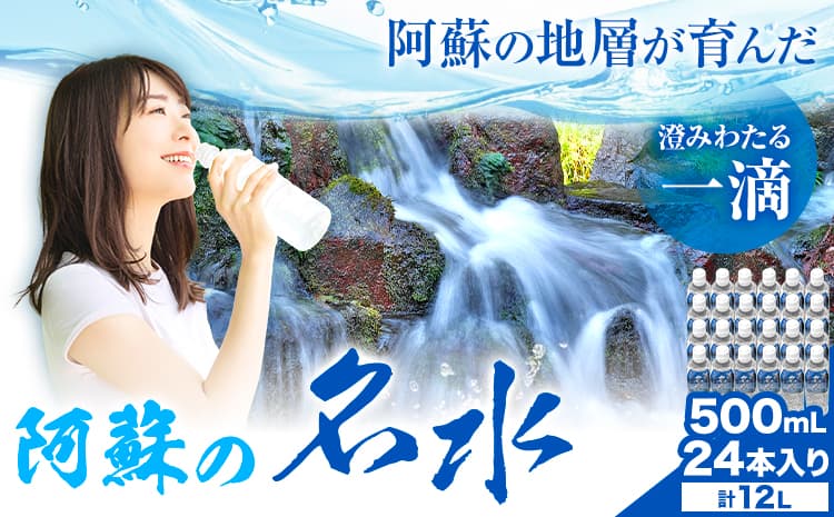 阿蘇の名水 500mL×24本 計12L 九州ネクスト株式会社《30日以内に出荷予定(土日祝除く)》 熊本県 南阿蘇村 白川水源 水 ペットボトル ミネラルウォーター 飲料水 備蓄水 湧水---sms_kyunm_30d_26_13000_24p---