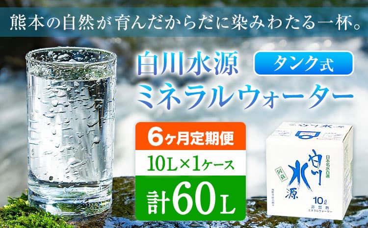 【6ヶ月定期便】白川水源 ミネラルウォーター タンク式 10L×1ケース ×6回《お申込み月の翌月から出荷》熊本県 南阿蘇村 物産館自然庵 水 ミネラルウォーター 飲料水 飲み水 南阿蘇---sms_sznmwtei_r7_19000_1p_mo6---