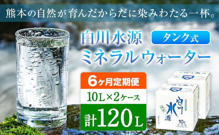 【6ヶ月定期便】白川水源 ミネラルウォーター タンク式 10L×2ケース ×6回《お申込み月の翌月から出荷》熊本県 南阿蘇村 物産館自然庵 水 ミネラルウォーター 飲料水 飲み水 南阿蘇---sms_sznmwtei_r7_36000_2p_mo6---