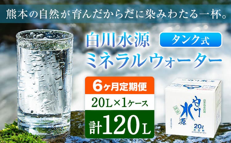 【6ヶ月定期便】白川水源 ミネラルウォーター タンク式 20L×1ケース ×6回《お申込み月の翌月から出荷》熊本県 南阿蘇村 物産館自然庵 水 ミネラルウォーター 飲料水 飲み水 南阿蘇---sms_sznmwtei_r7_25500_1p_mo6---