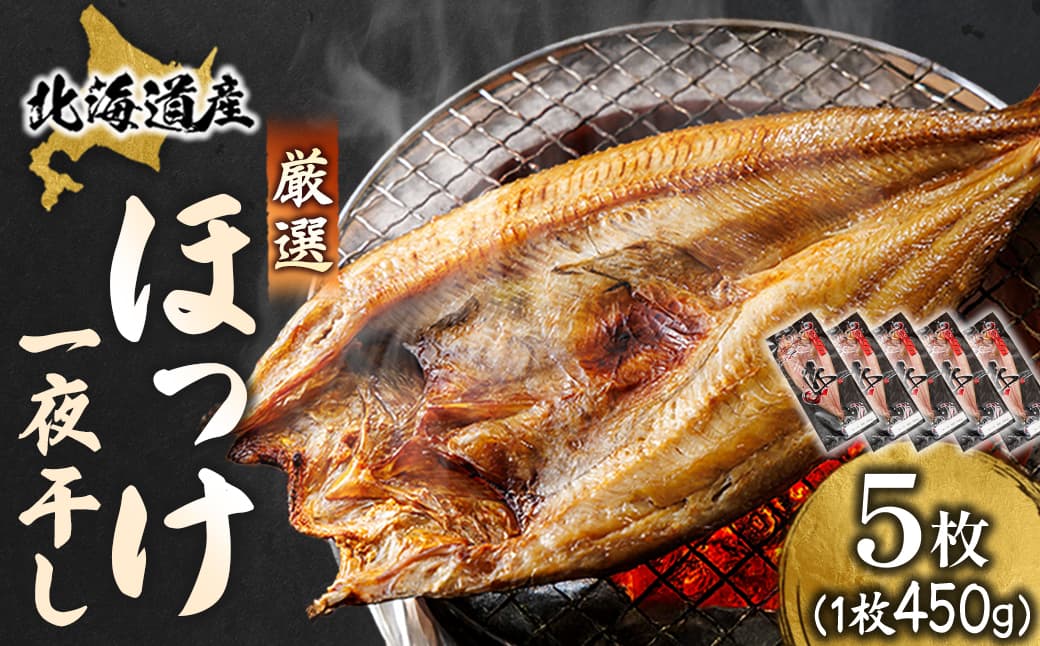 北海道産 ほっけ一夜干し(450~499g)×5枚 【配送日時指定可能】 釧路町の匠が贈る 北の至宝 ホッケ 干物 焼魚 焼き魚 白身魚 セット ひもの 魚干物 一人暮らし セット おかず 冷凍 スピード発送 すぐ届く 魚介類 海鮮 絶品 人気 ヒロセ すぐ発送 北海道 釧路町 釧路超 特産品