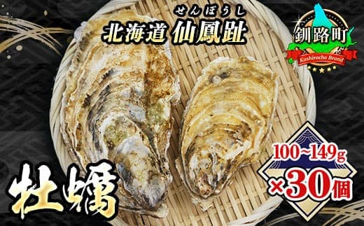 \先行予約/北海道 仙鳳趾名産 牡蠣 100g~149g×30コ+かきナイフ付き かき漁師直送 K3-2<出荷時期:2026年7月1日~順次出荷><センポウシ : 釧路町の東 厚岸湾の西 カキの名産地> | せんぽうし 牡蠣 生食用 殻付き 生牡蠣 刺身 セット 産地直送 北海道 釧路町 釧路超 特産品