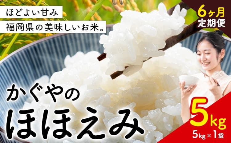 【6ヶ月定期便】米 かぐやのほほえみ 5kg 白米 《お申込み翌月から出荷》 福岡県 小竹町 お米 ブレンド米 国産---ktk_khhtei_61000_5kg_mo6---