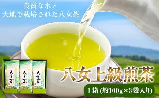 八女上級煎茶 1箱 約100g×3袋入り 福岡県 鞍手郡 小竹町《30日以内に出荷予定(土日祝除く)》 送料無料---ktk_foo_16_3p--- (管理コード:ktk_foo_16_3p)