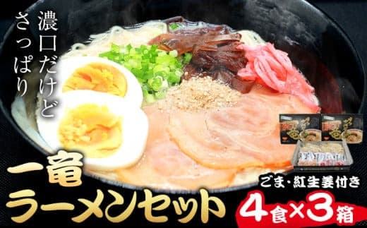 一竜ラーメンセット 合計12食 (4食入×3箱) 株式会社木村食品《30日以内に出荷予定(土日祝除く)》福岡県 小竹町 ラーメン らーめん 麺 スープ付き 送料無料---sc_kmricr_30d_r7_11000_12i--- (管理コード:sc_kmricr_30d_r7_11000_12i)
