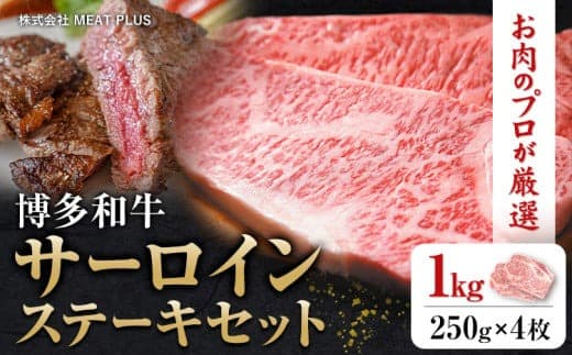 博多和牛サーロインステーキセット 1kg 250g×4枚 株式会社MEAT PLUS《30日以内に出荷予定(土日祝除く)》福岡県 鞍手郡 小竹町 博多和牛 和牛 牛肉 サーロイン ステーキ サーロインステーキ---sc_fmpsrin_30d_24_31500_1kg--- (管理コード:sc_fmpsrin_30d_24_31500_1kg)