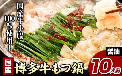 もつ鍋 国産 博多牛もつ鍋10人前 (醤油味) 《60日以内に出荷予定(土日祝除く)》もつ 牛もつ もつ鍋 醤油 博多 鍋 送料無料---isc_fkntkmt_60d_24_14500_10p--- (管理コード:isc_fkntkmt_60d_24_14500_10p)